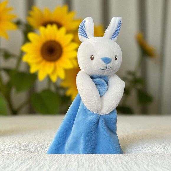 Prestige Baby Lovey Bunny Rabbit Security Blanket Plush Gingham Shower Gift 10" - Picture 1 of 14